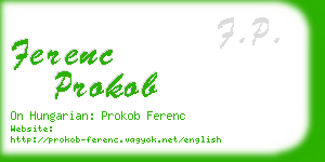 ferenc prokob business card